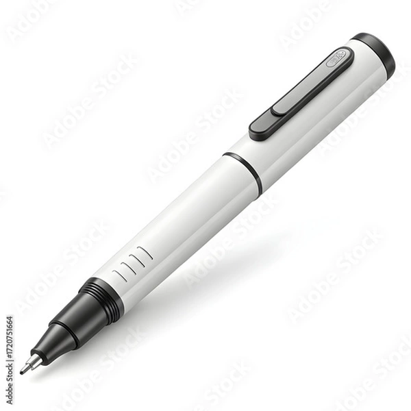 Fototapeta A single whiteboard marker shown isolated on a white background, used for writing or drawing