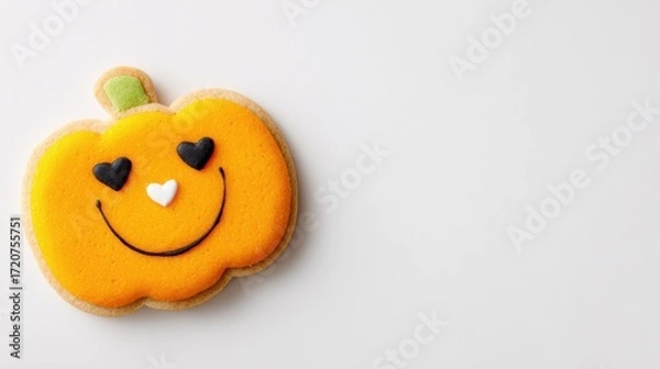 Fototapeta ハロウィンのカボチャのアイシングクッキー