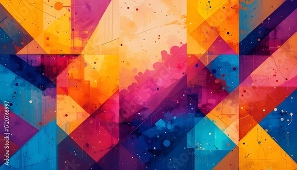 Fototapeta Colorful Abstract Geometric Background Illustration for Creative Summer Poster Design