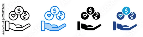 Obraz Benefits icon set multiple style collection