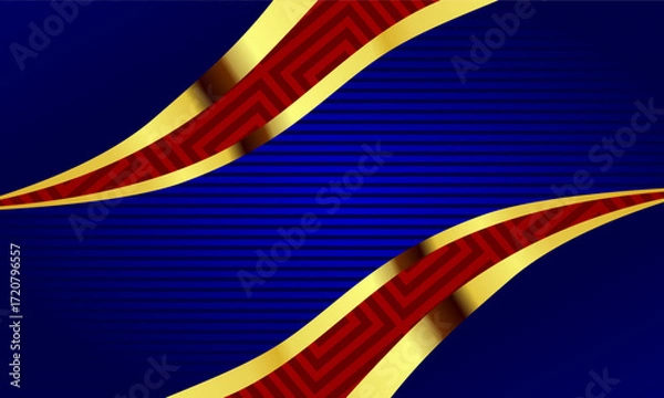 Fototapeta Luxury modern abstract background with elegant golden curves and dark aesthetic design