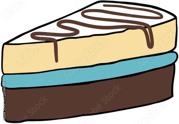 Obraz Chocolate Milk Cake Slice Illustration