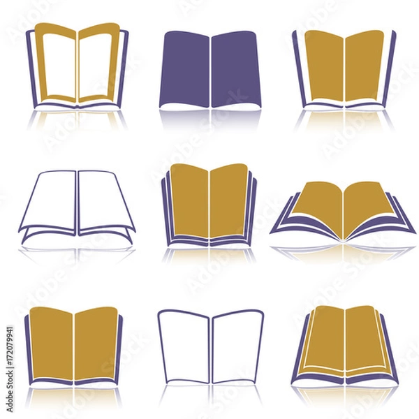 Obraz open books with reflection