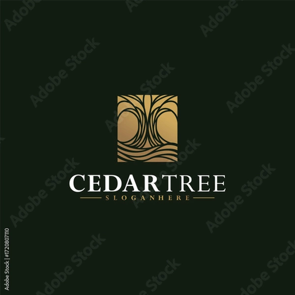 Obraz Cedar Tree luxury logo design ideas