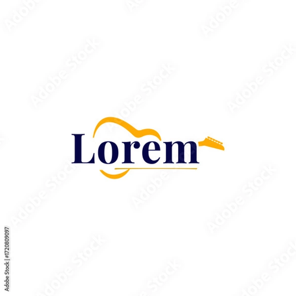 Obraz wordmark Guitar modern logo design ideas