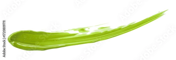 Fototapeta green watercolor brush isolated on transparent background