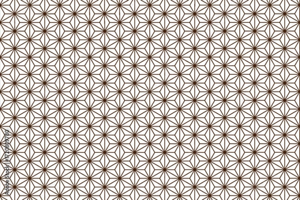Fototapeta Asanoha Hemp Pattern Dark Brown — Vector Transparent Background