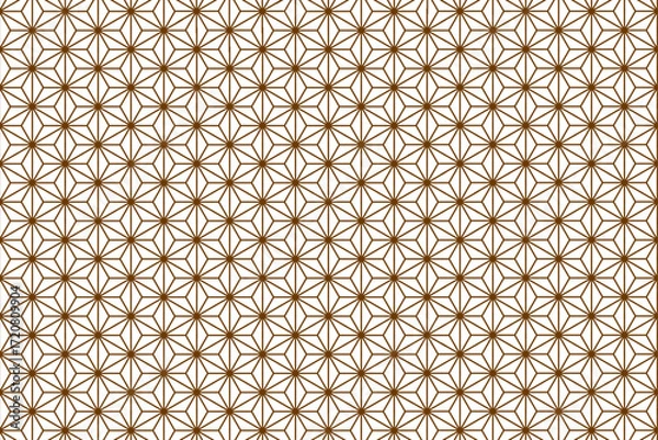 Fototapeta Asanoha Hemp Pattern Brown — Vector Transparent Background