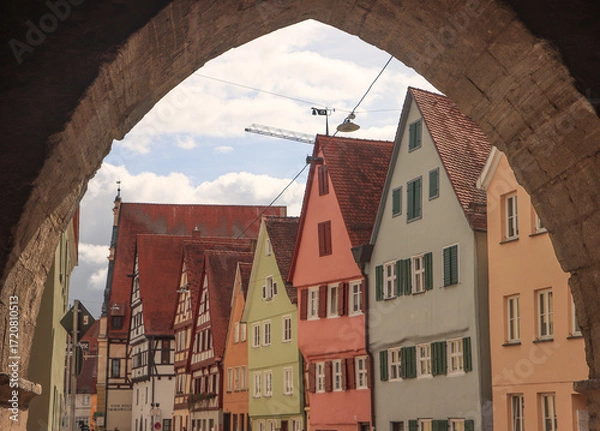 Obraz Romantische Altstadt von Nördlingen, Blick durch das Baldinger Tor