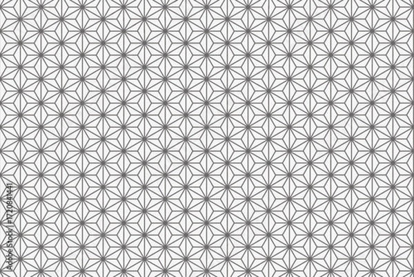 Fototapeta Asanoha Hemp Pattern — Medium Gray Lines on Light Gray Background (Vector)