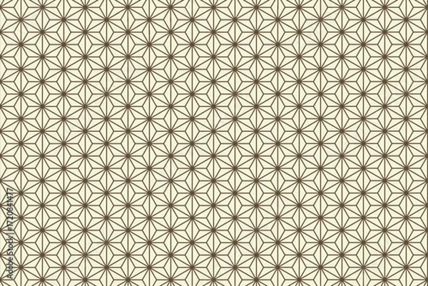 Fototapeta Asanoha Hemp Pattern Earth Brown on Beige — Vector Background