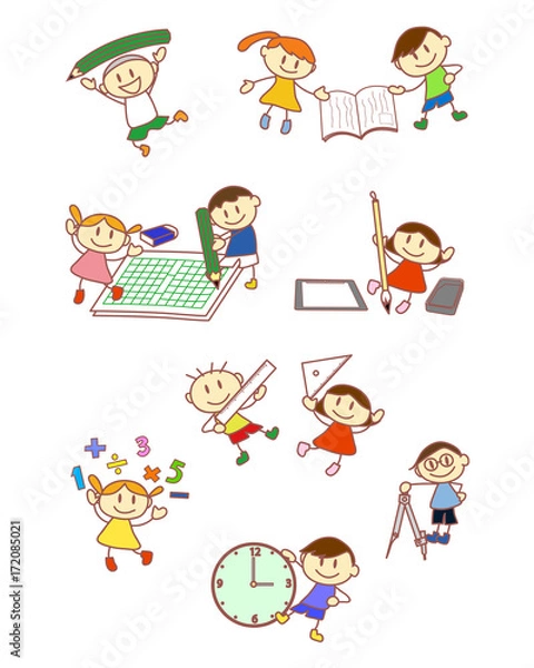Fototapeta 子供　国語　算数　学習