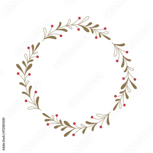 Obraz floraler Kranz passend zum Winter oder zu Weihnachten