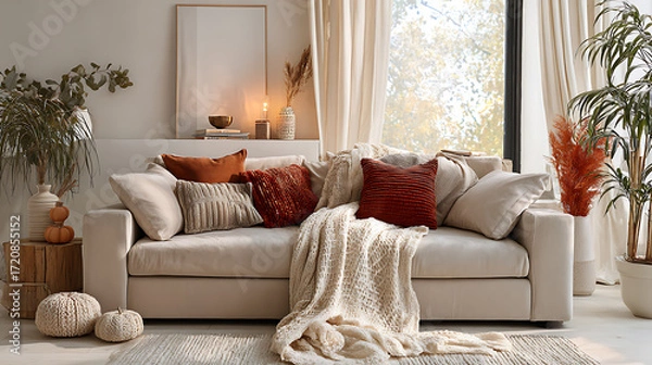 Obraz Calm Fall Vibes in Rustic Home Setting