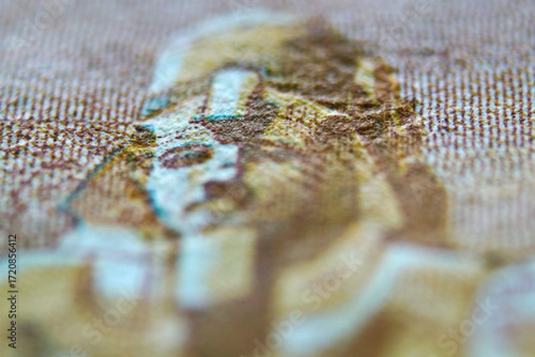 Fototapeta Detailed Close-Up of Textured Paper with Abstract Face Impression