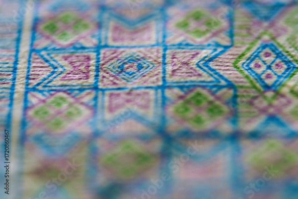 Fototapeta Abstract Pattern Design with Colorful Geometric Shapes and Textures
