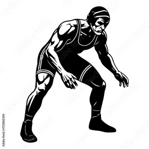 Fototapeta Wrestler vector silhouette