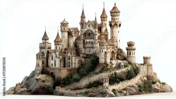 Obraz Mont Saint Michel's medieval Norman cathedral and surrounding town are a breathtaking example of Gothic religious architecture in France