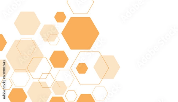 Obraz Abstract hexagon frame for futuristic banner template. Technology background design