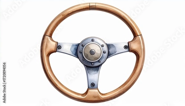 Fototapeta A Simple F1 Steering Wheel Seen from Above