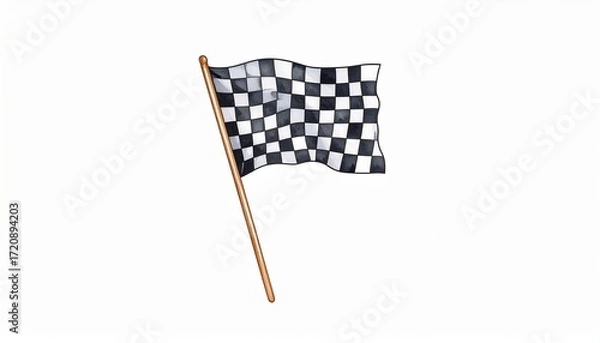 Fototapeta A Simple Checkered Flag Waving