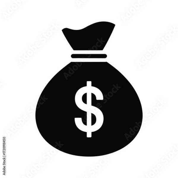 Obraz Money bag icon with dollar symbol representing finance wealth and investment opportunities
