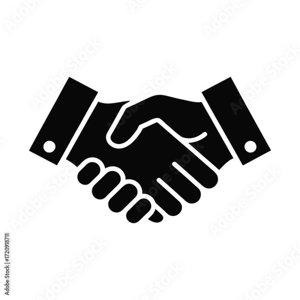 Obraz Symbolic handshake representing partnership agreement success and collaboration in business