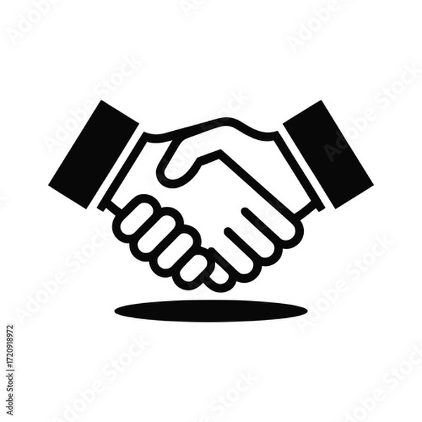 Obraz Partnership handshake icon symbolizing agreement deal and successful business collaboration concept