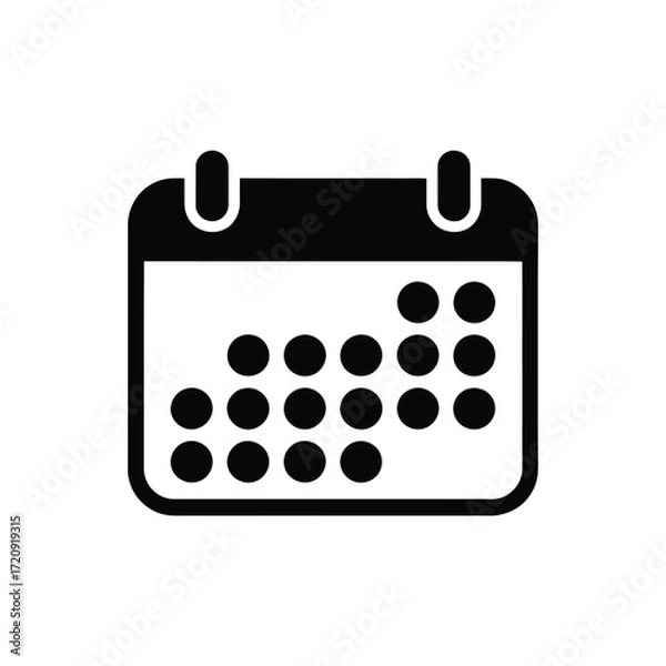 Obraz Simple black and white calendar icon represents planning scheduling and time management
