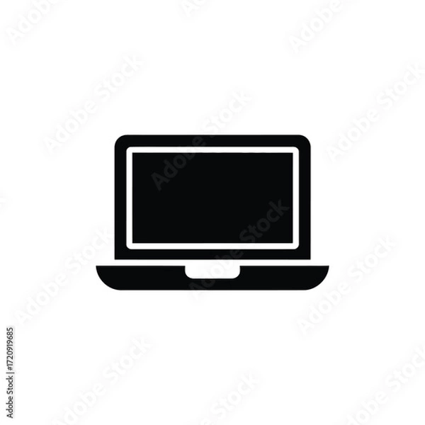 Obraz Modern laptop computer icon symbol for digital technology and connectivity