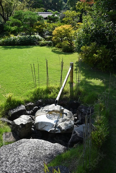 Fototapeta 蹲（つくばい）、日本庭園「有楽苑」にて