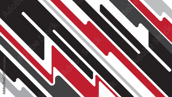 Fototapeta abstract diagonal lines background in red black and white. modern geometric stripes design for sports and racing concept.
