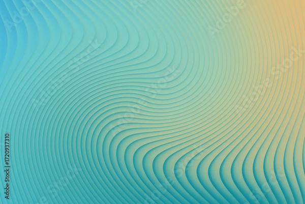 Fototapeta Swirling abstract lines with blue and yellow gradient background
