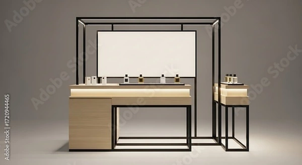 Fototapeta Modern Minimalist Display Unit for Luxury Goods.