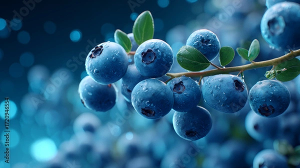 Obraz fresh blueberries in the market