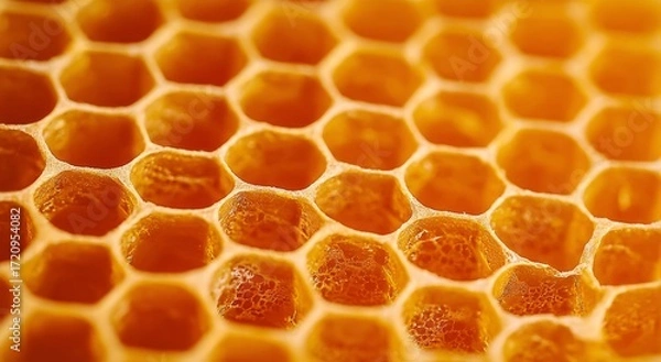 Fototapeta Honeycomb Close-Up: Natural Beehive Structure.