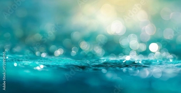 Fototapeta Abstract Water Surface with Bokeh Lights