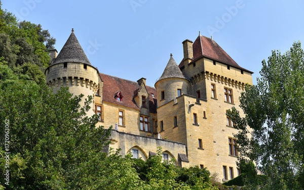 Obraz In the heart of Perigord Noir, in the Dordogne valley, the Castle of La Malartrie overlooks one of the most beautiful village of France, La Roque Gageac.