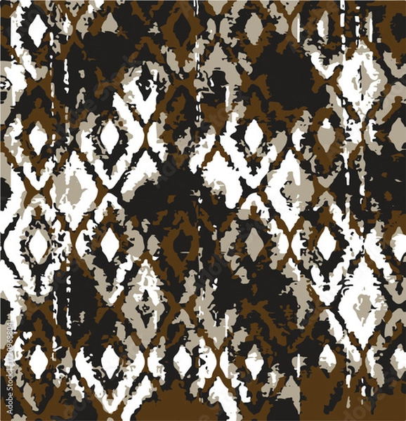 Fototapeta Ethnic abstract ikat art. Seamless pattern in tribal, folk embroidery, and Mexican style. Aztec geometric art ornament print.Design for carpet, wallpaper, clothing, wrapping, fabric, cover, textile
