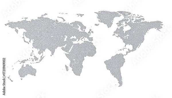 Fototapeta World map filled with tiny dots
