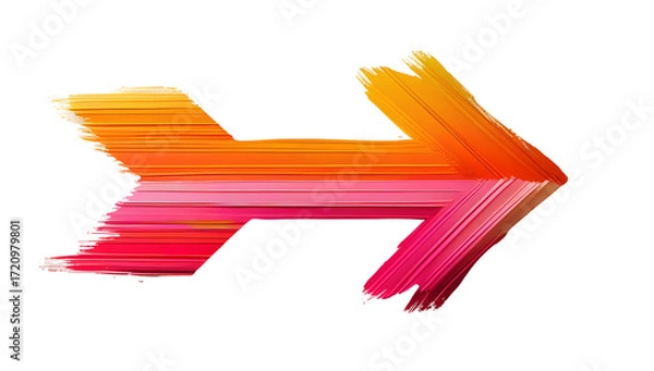 Fototapeta Abstract arrow icon painted texture design element graphic resource modern style Isolated on white background