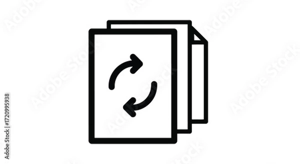 Fototapeta Document exchange icon, data transfer concept