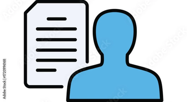 Fototapeta Icon of a person and document for application