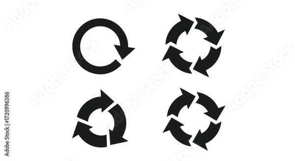 Fototapeta Four circle arrow icons representing rotation