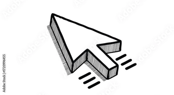 Fototapeta Illustration of a cursor arrow pointing to the right