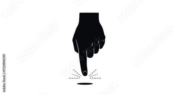 Fototapeta Illustration of a hand touching or pressing something
