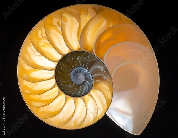 Obraz Detailed nautilus shell spiral