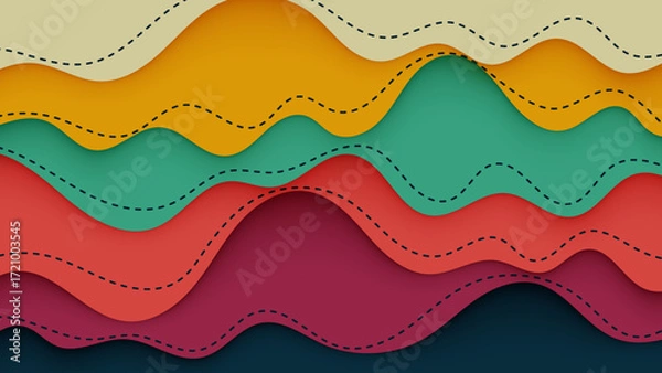 Fototapeta Abstract colorful wave vector background design