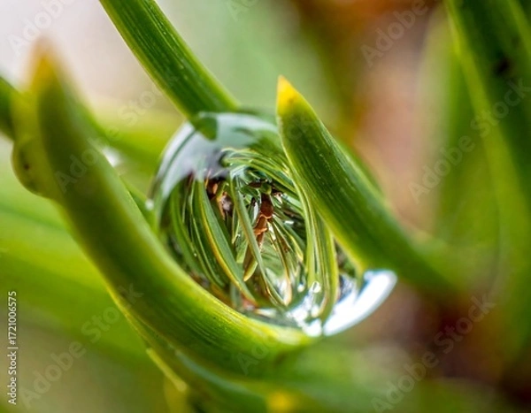 Obraz Dewdrop on pine needles