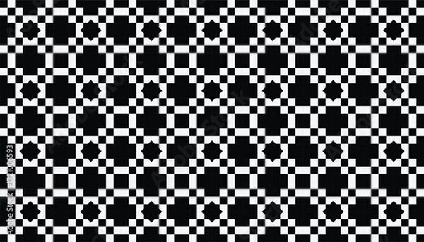 Obraz Seamless geometric pattern with alternating purple and navy blue diamond shapes on a light gray background